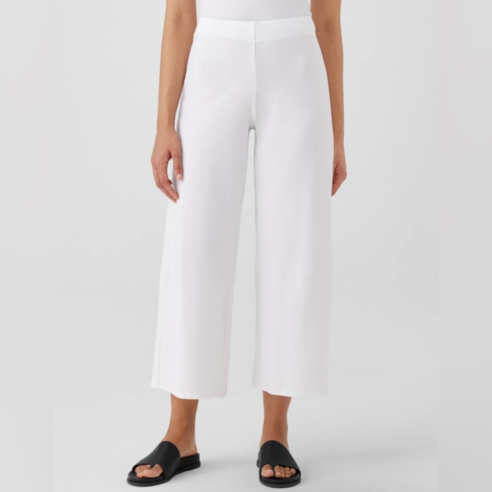 Eileen Fisher Women’s White Wide Leg Crop Pants NWT $168  Size XL